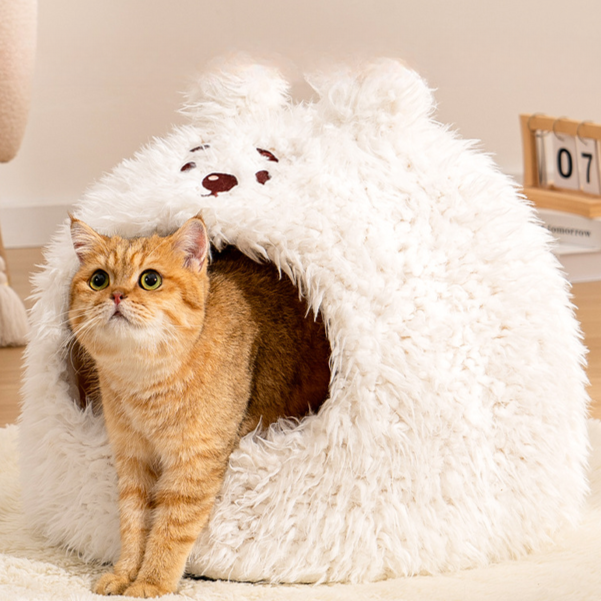 fluffy-bear-cat-bed-house-3