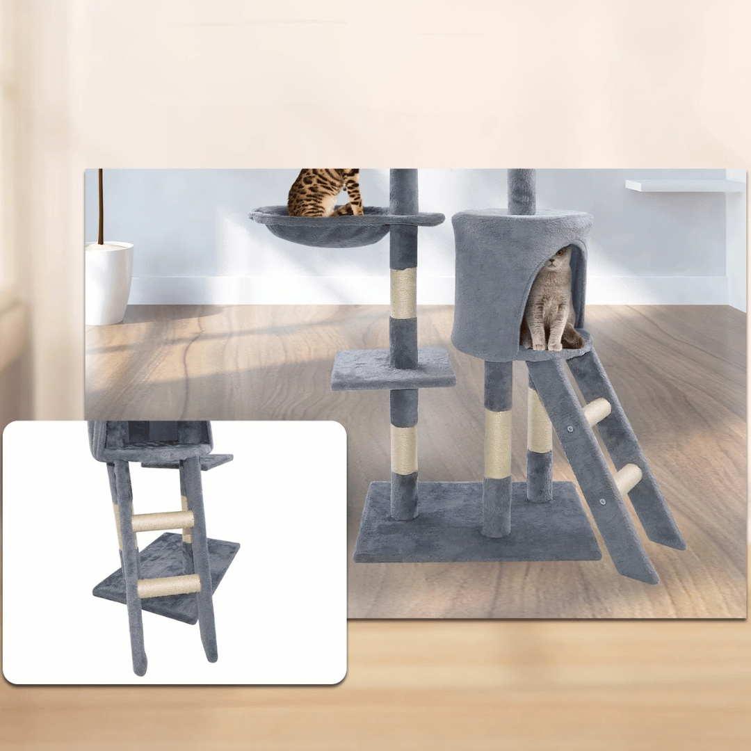 Fun Cat Climbing Tower with Plush Nest, Perches & Scratching Posts 5