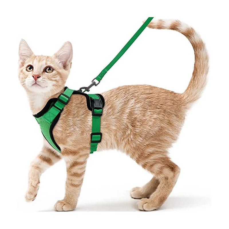 Easy-On-&-Off Soft Mesh Cat Harness & Leash Set 1