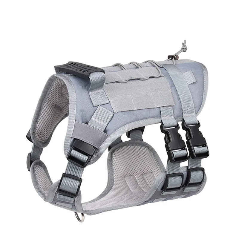 Robust Military-Style Dog Harness with Rubber Handle & Pouch | Tactical Dog Training Vest 7