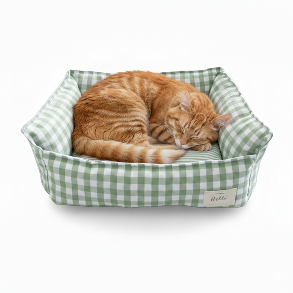 Checkered Pet Bed for Smaller Dogs & Cats