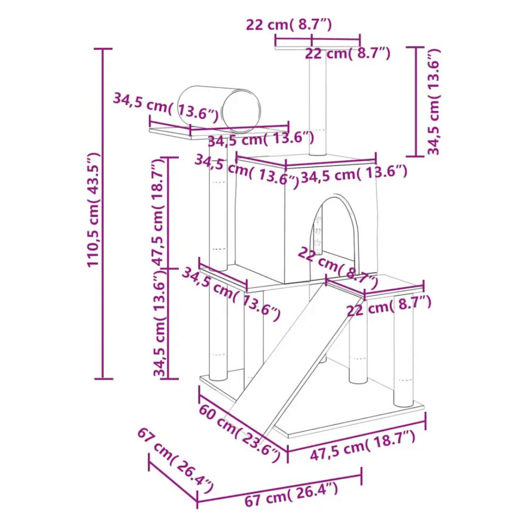 Plush Cat Tree Play Tower with Nest, Perches & Scratching Posts 6