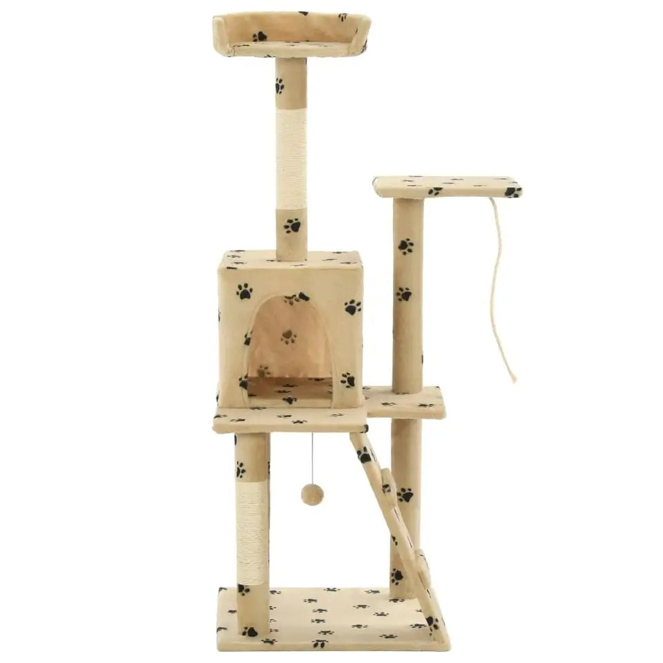 Plush Paws 4ft Cat Tree with Condo, Ramp & Top Perches 6