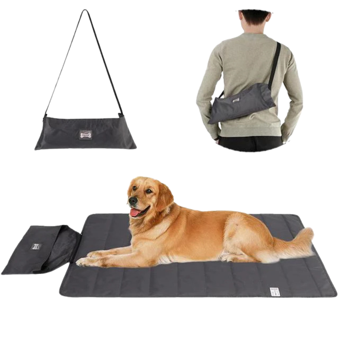 Portable and Waterproof Dog Travel Mat Bag In Use 2