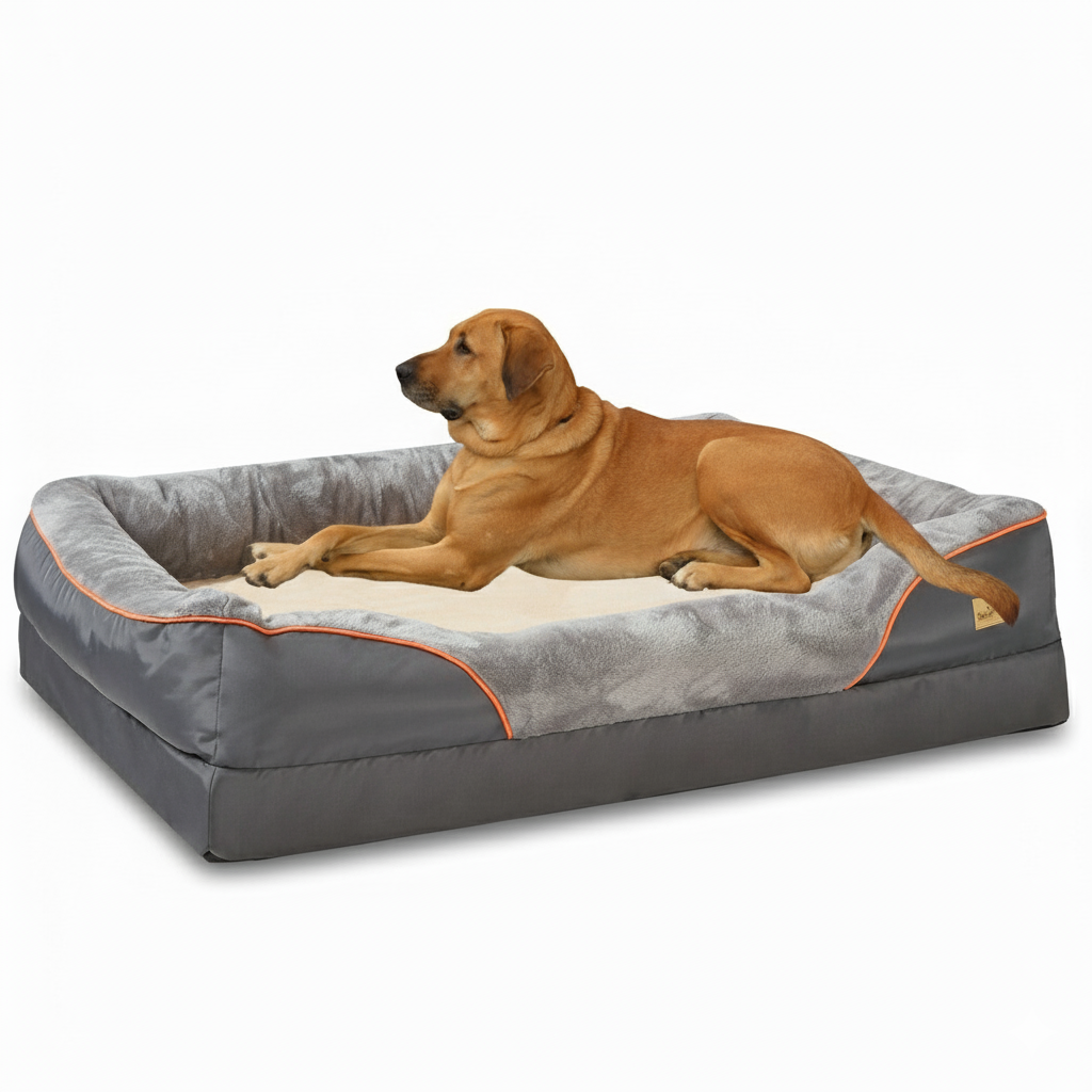 Extra-Large Orthopedic Memory Foam Dog Bed for Large Dogs
