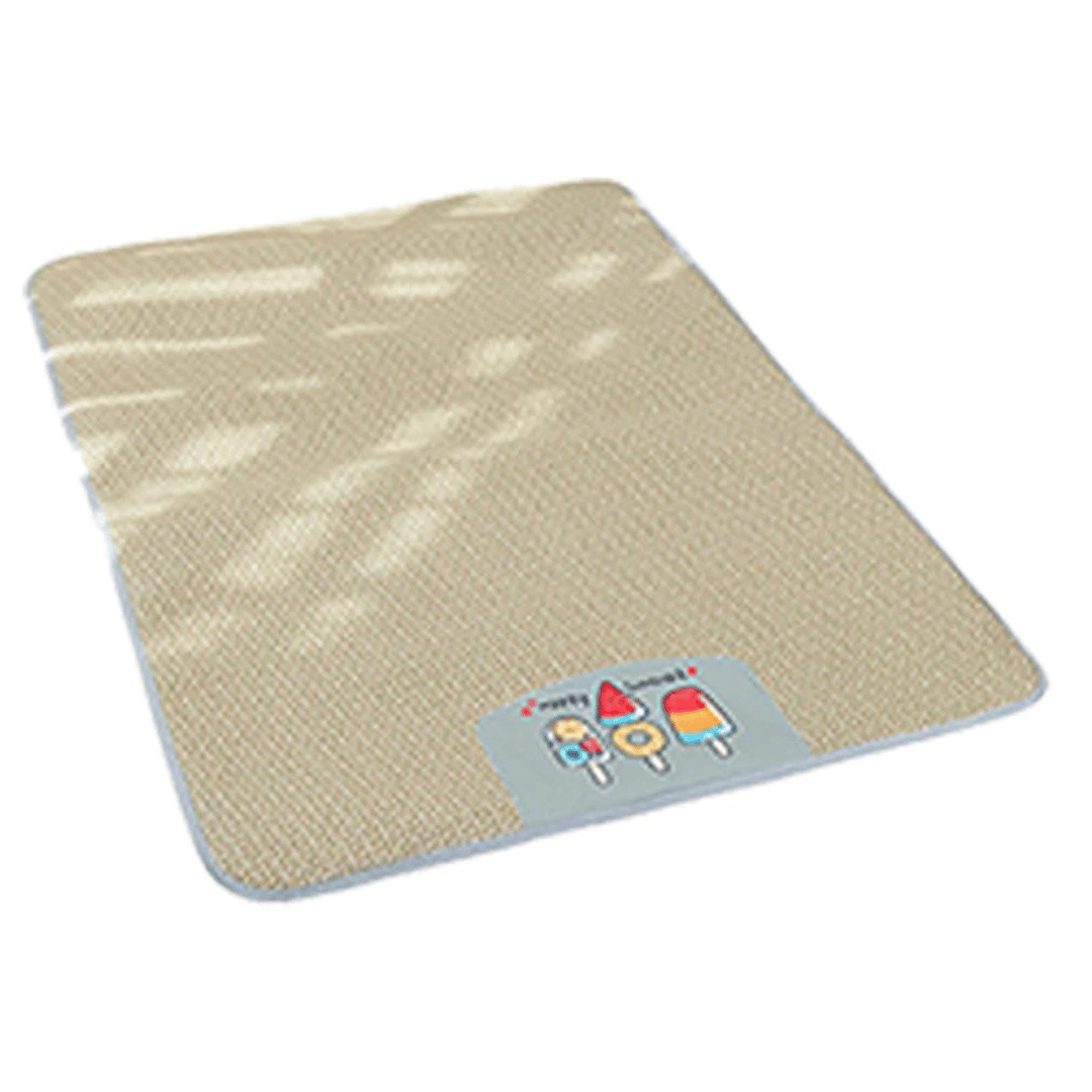Natural Rattan Dog Mat with Cool-Feel & Non-Slip Base 2