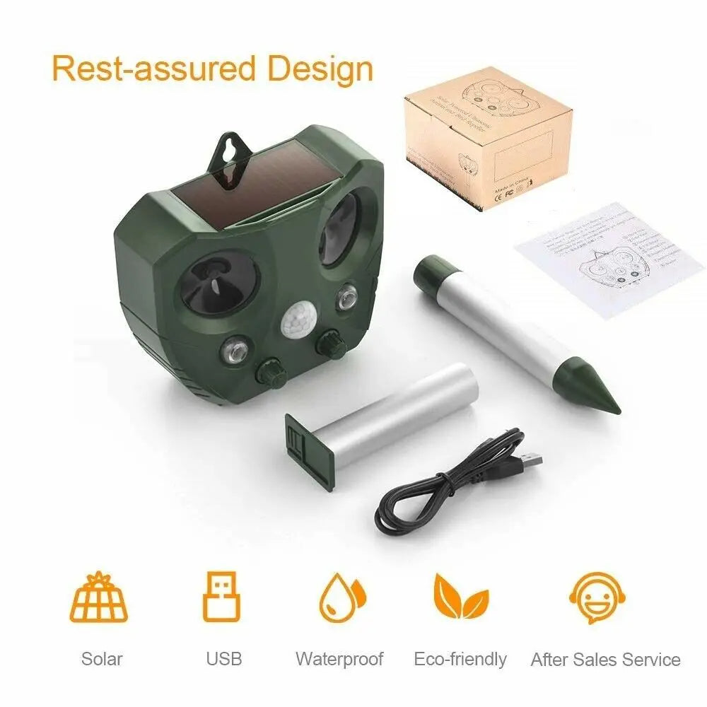 Solar Ultrasonic Animal Repeller for Gardens | Safe Motion-Activated Pest Deterrent for Rodents, Birds, Foxes & Cats 10