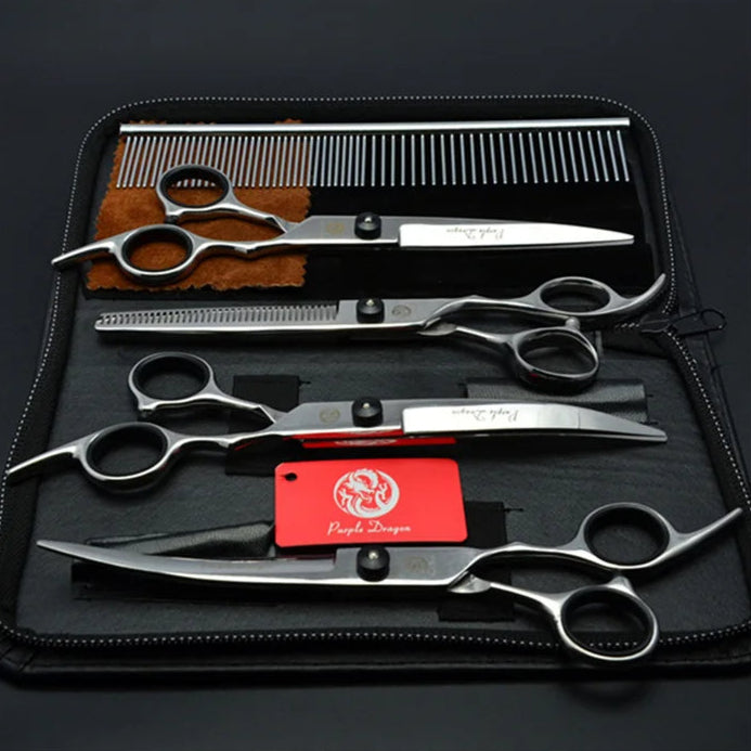 Professional Dog Grooming Scissors Set with Ergonomic Handles & Thinning Shears 5