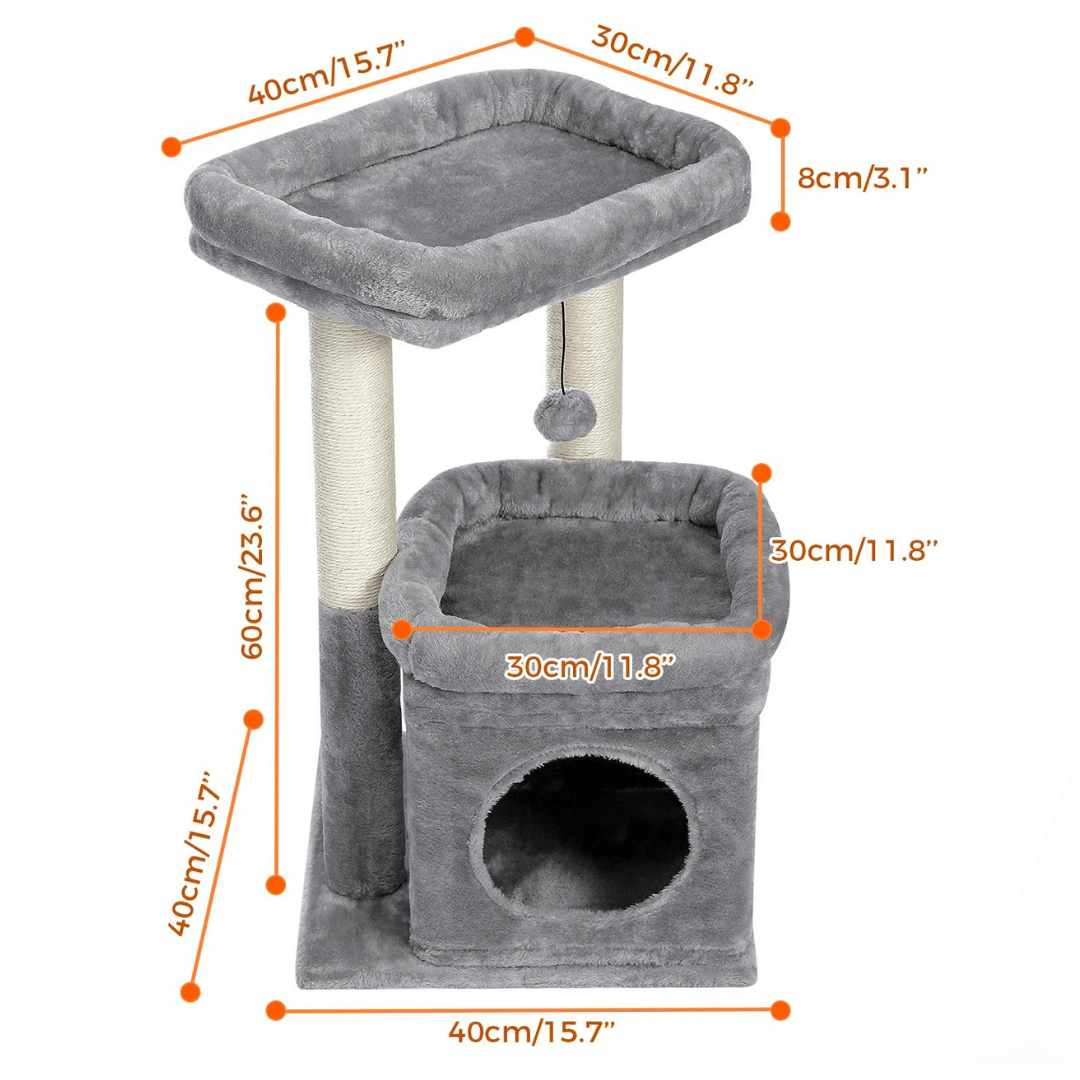 Soft Fleece Cat Tree with Bolstered Perches, Condo & Scratching Posts 10