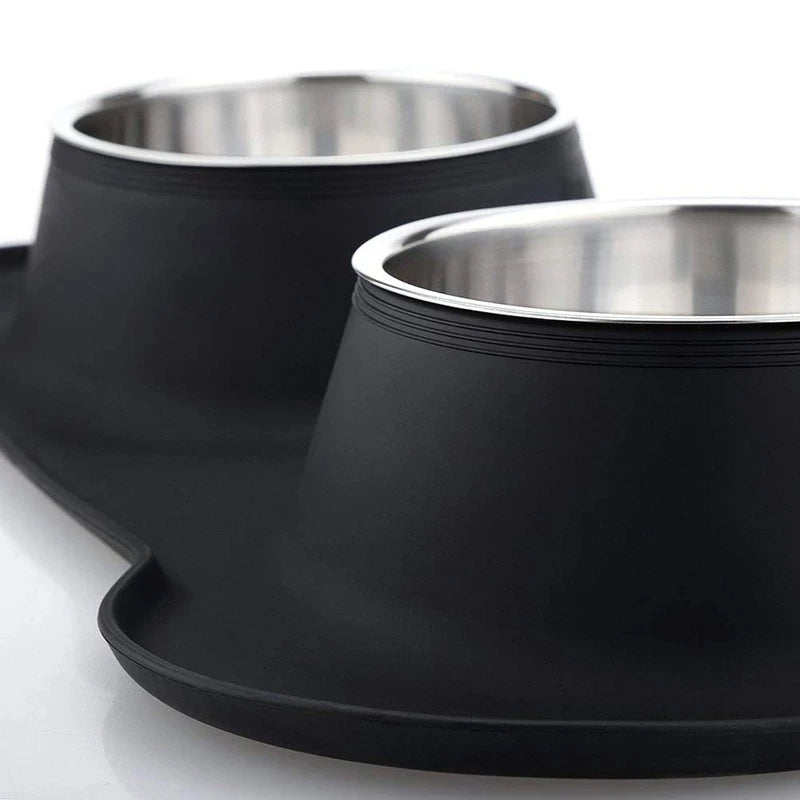 Stainless Steel Dog Bowls & Silicone Mat 5