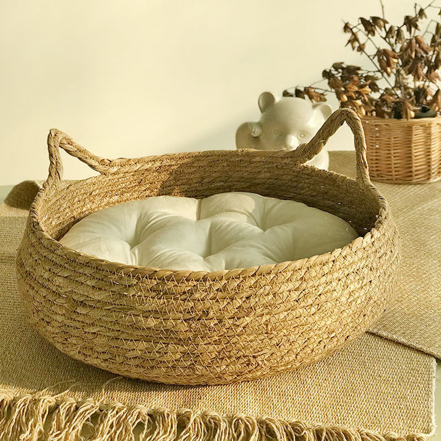 wicker-cat-bed-basket-and-cushion-2