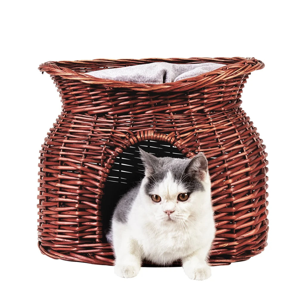 Wicker Cat House Basket 1