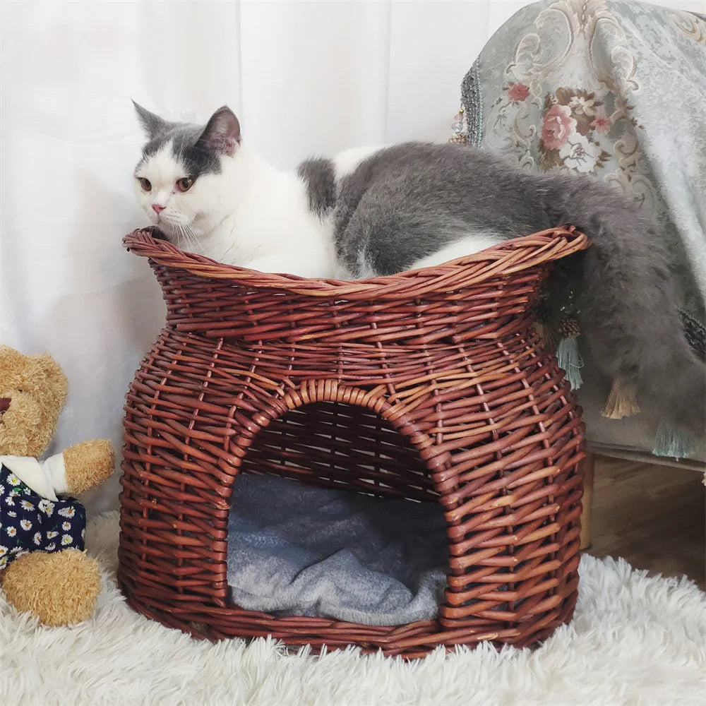 Wicker Cat House Basket 11