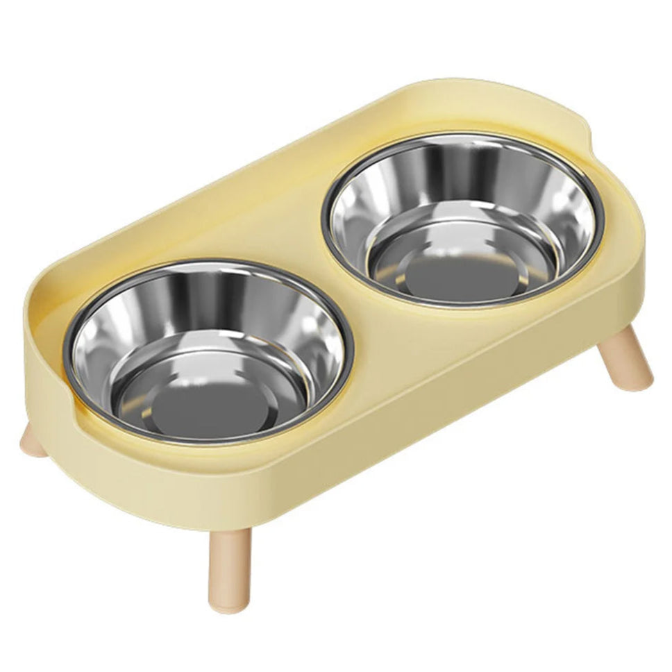 Raised Stand Stainless Steel Double Pet Food Bowls