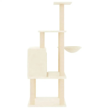 1.3 Metre Beige Cat Tree with Plush Condo, Basket & Perches 4