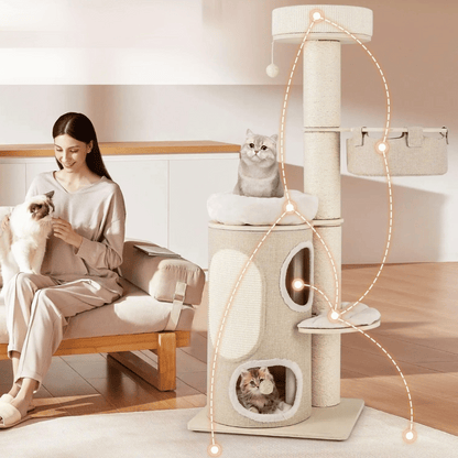 1.5 Metre Cat Tree Tower with 2-Storey Condo, Plush Perches & Scratching Post 3