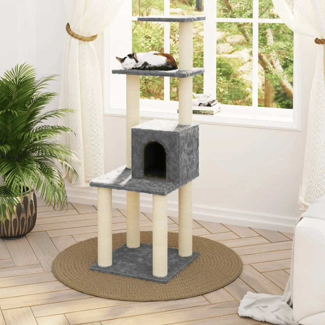 1 Metre Cat Tree Tower with Condo, Perches & Scratching Posts 2