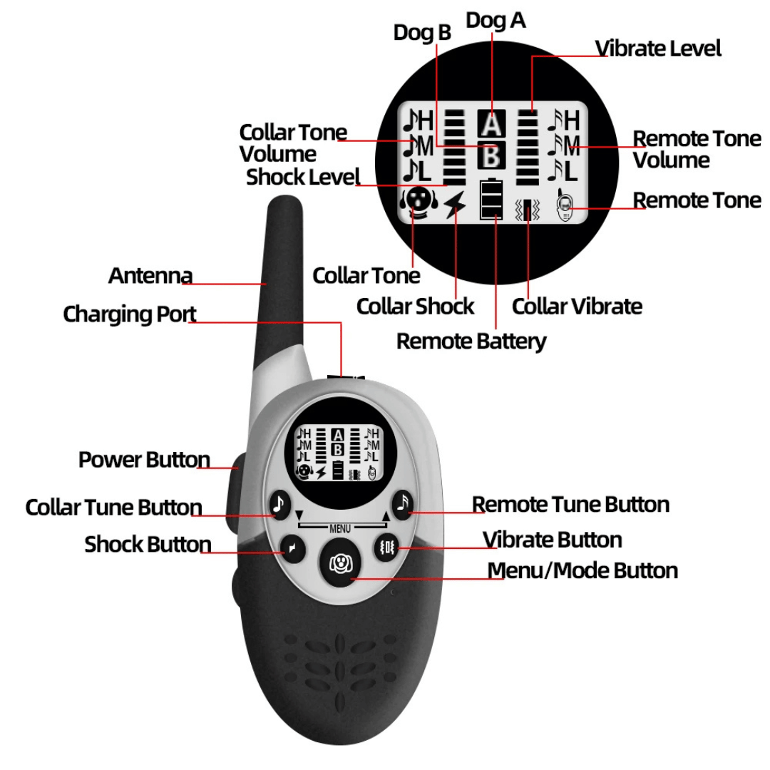 1000m Dog Training Collar & Receiver | Waterproof Anti-Bark E-Collar 6
