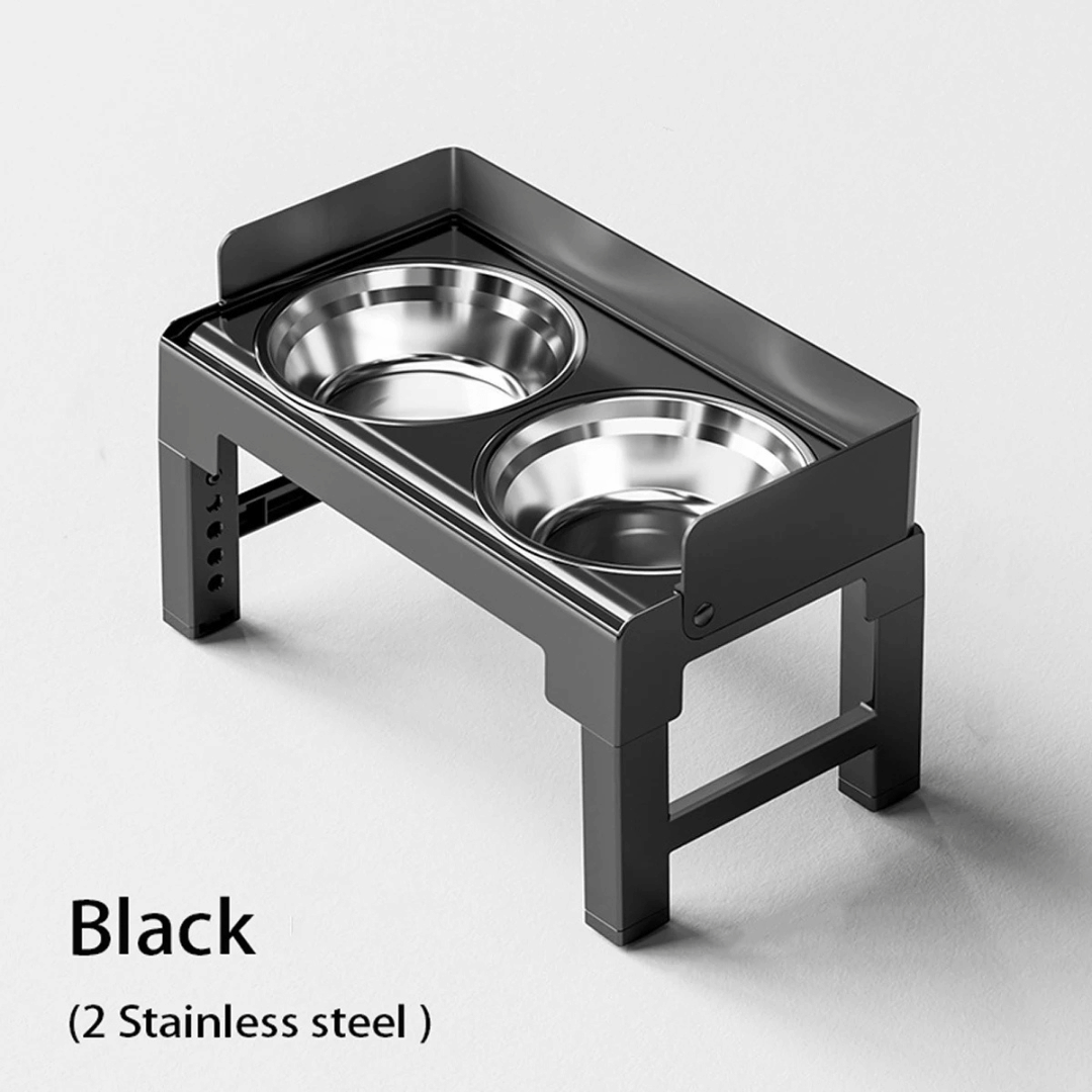 Adjustable Raised Dog Feeding Station with Stainless Steel & Slow-Feeding Bowls 3