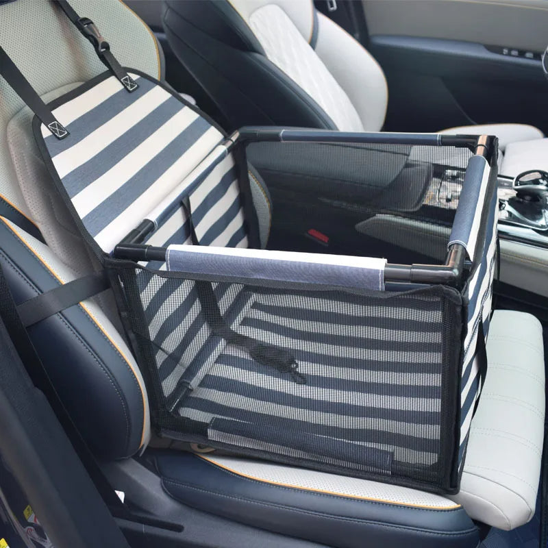 Sturdy Dog Car Seat Travel Basket with Breathable Mesh Sides 7