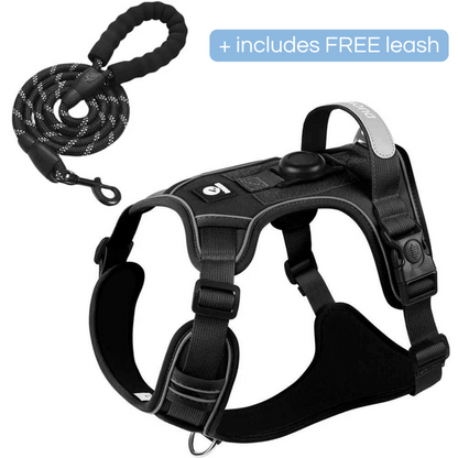 Comfortable & Reflective No-Pull Dog Harness with Strong Handle, Leash Clip & AirTag Holder