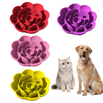 Rose-Shaped Slow Feeder Dog Bowl with Suction Cup Base | Dog Lick Bowl for Healthy Eating 2