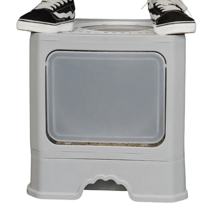 Spacious Front & Top Entry-Exit Enclosed Cat Litter Box with Slide-Out Tray & Scoop 6