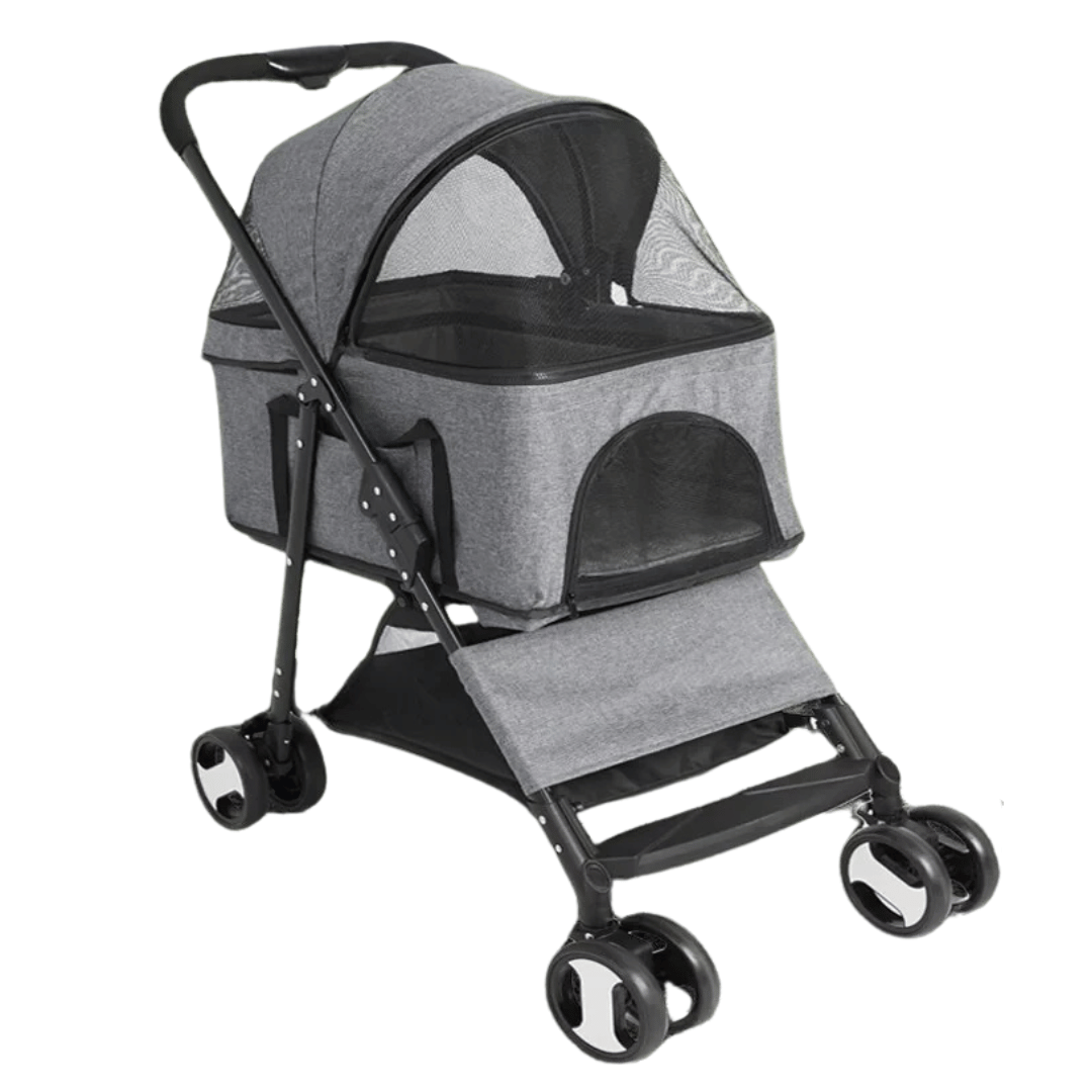 Quick-Fold Dog Stroller for Small Dogs with Removable Carry Basket Car Seat 4