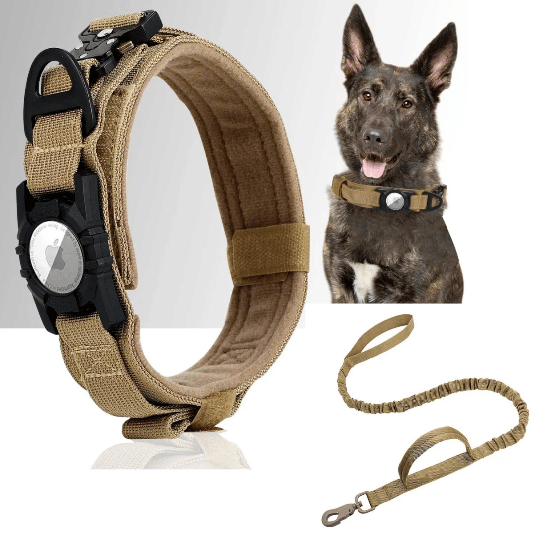 Heavy Duty Military-Style AirTag Holder Dog Collar & Leash | Tactical Air Tag Holder Dog Collar & Lead 13