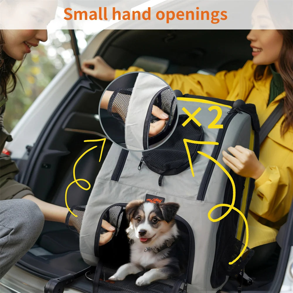 2-In-1 Collapsible Dog Stroller & Car Seat Travel Crate for Small Dogs 6