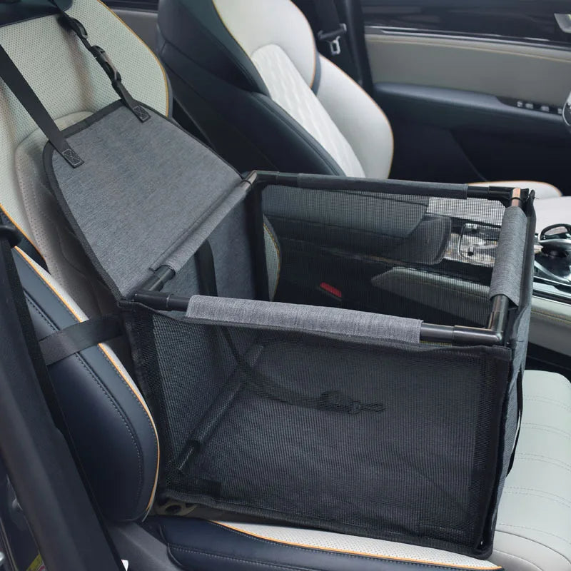 Sturdy Dog Car Seat Travel Basket with Breathable Mesh Sides 6