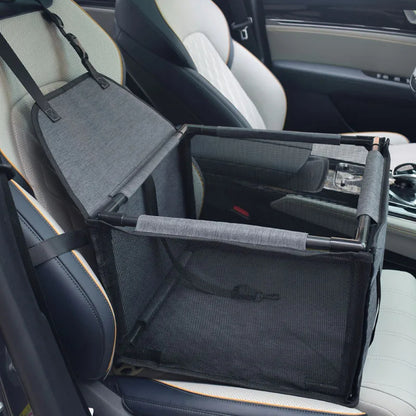 Sturdy Dog Car Seat Travel Basket with Breathable Mesh Sides 6