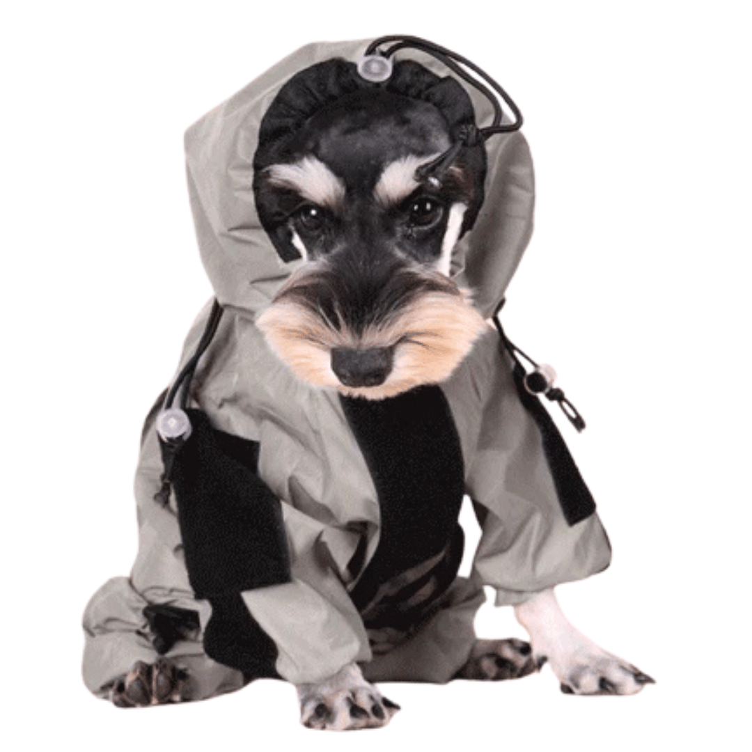Reflective Full Body Dog Jacket with Adjustable Snood | Waterproof Dog Raincoat Jumpsuit