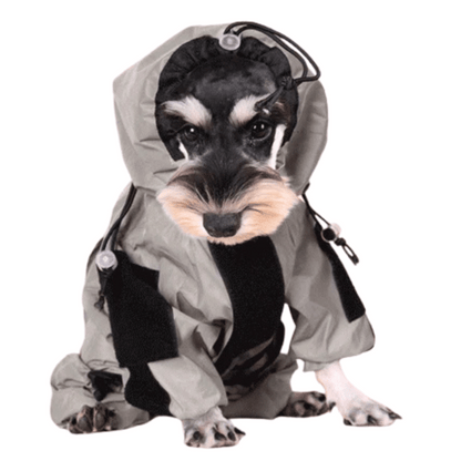 Reflective Full Body Dog Jacket with Adjustable Snood | Waterproof Dog Raincoat Jumpsuit