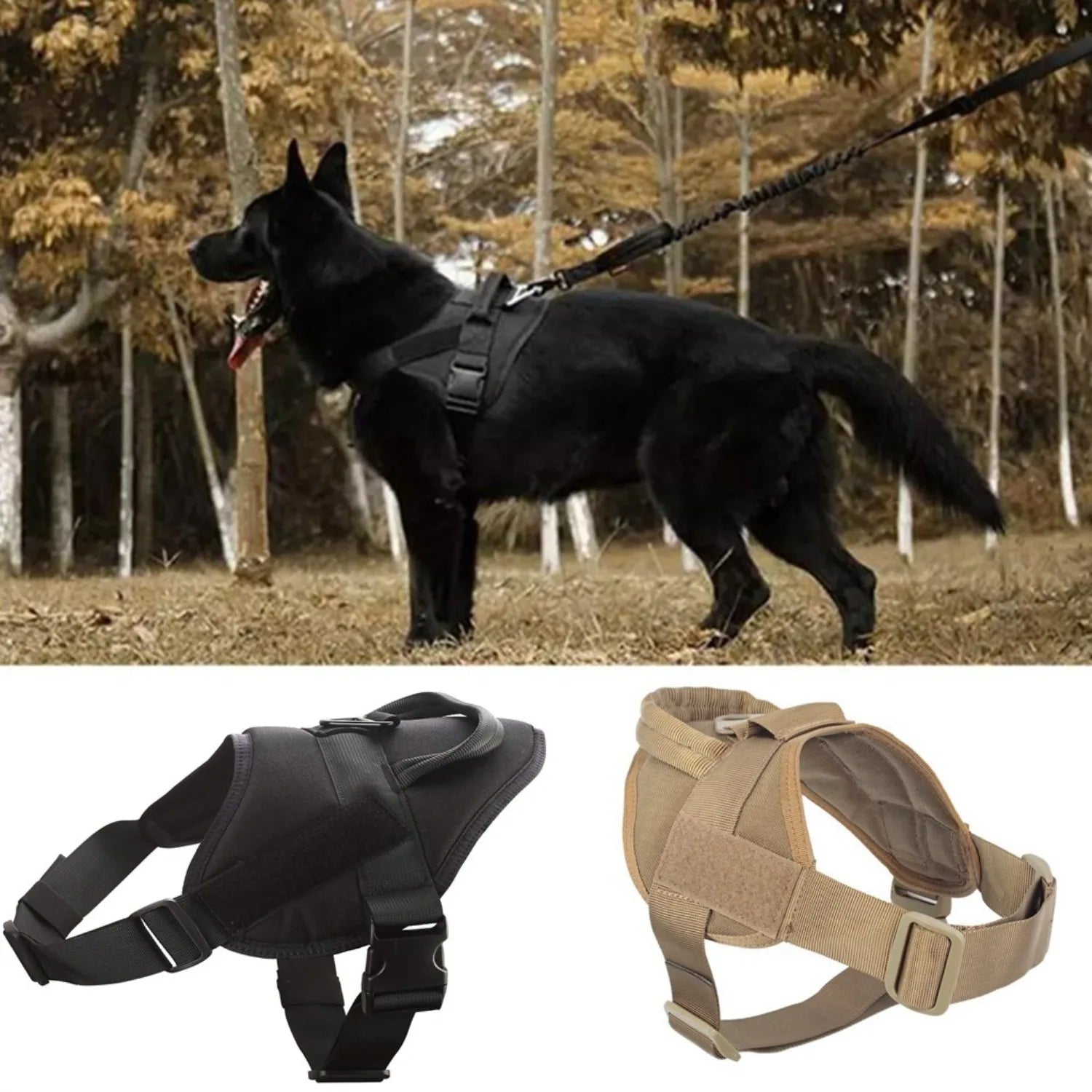 Supportive Military-Style Dog Harness for Big Dogs | Padded No-Pull Dog Vest with Handle 10