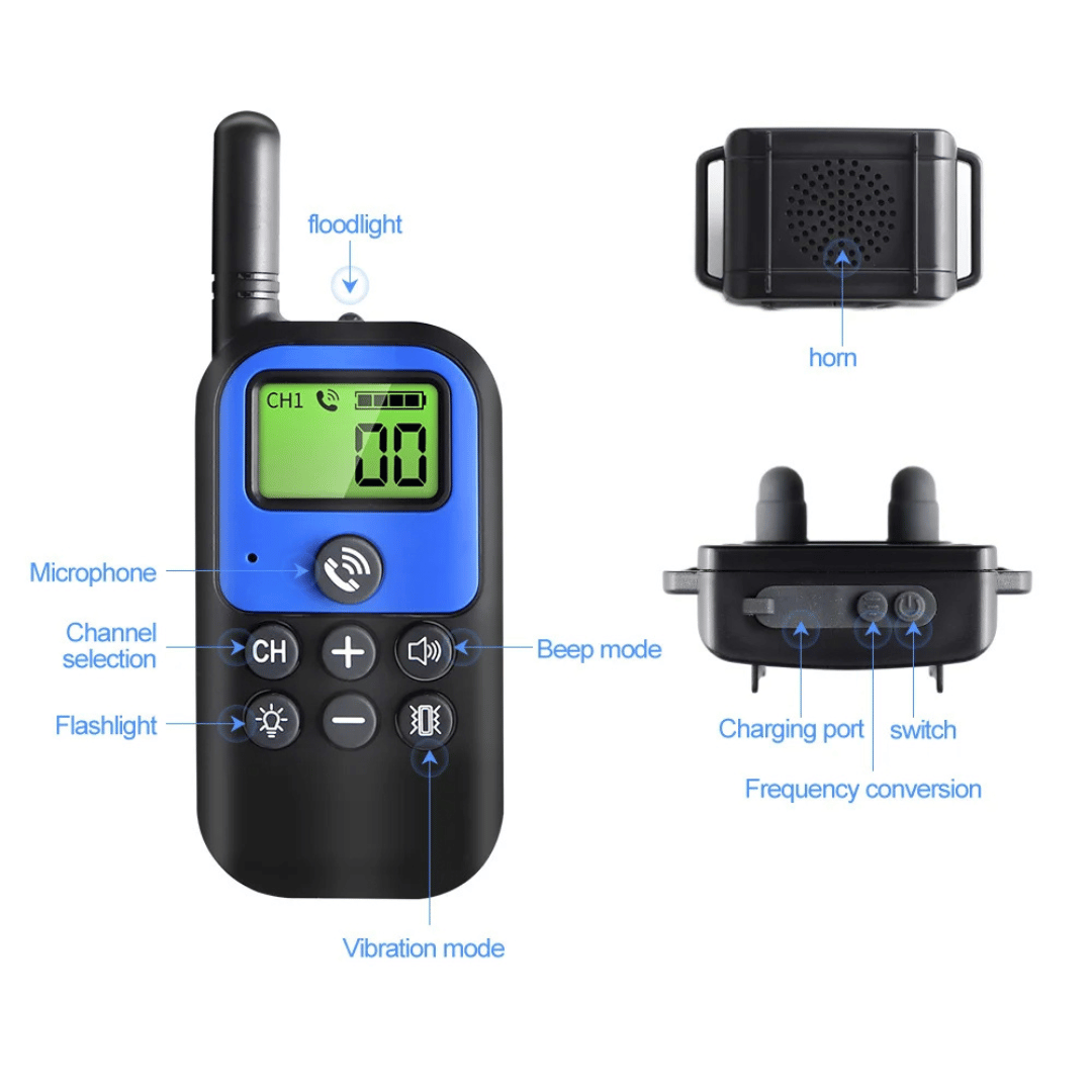 1500m Walkie-Talkie Dog Training Collar for Voice Intercom Control 13