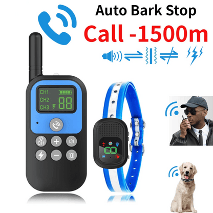 1500m Walkie-Talkie Dog Training Collar for Voice Intercom Control 9