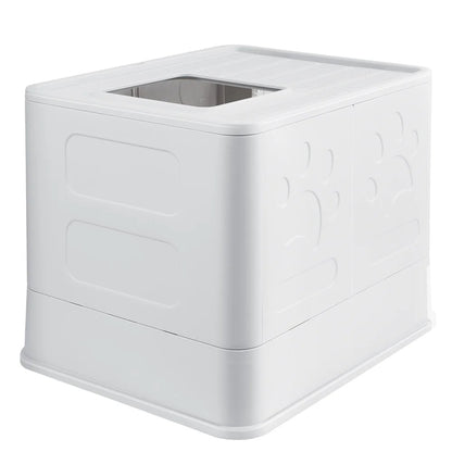 Front & Top Entry Enclosed Cat Litter Box with Drawer Tray & Scoop 10