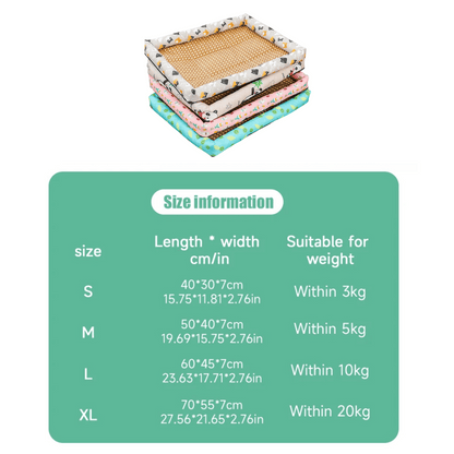 Cool-Feel Rattan Base Pet Bed for Dogs & Cats | Natural & Breathable Wicker Pet Pad 14
