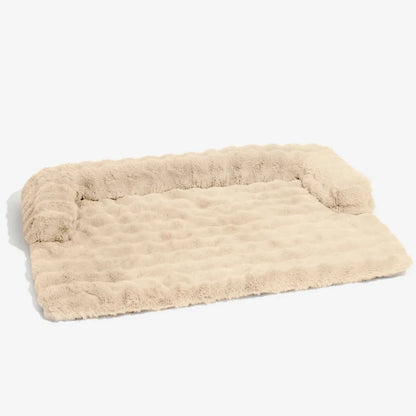 Fluffy Calming Dog Bed Sofa Protector with Bolster for Smaller Dogs & Cats 11