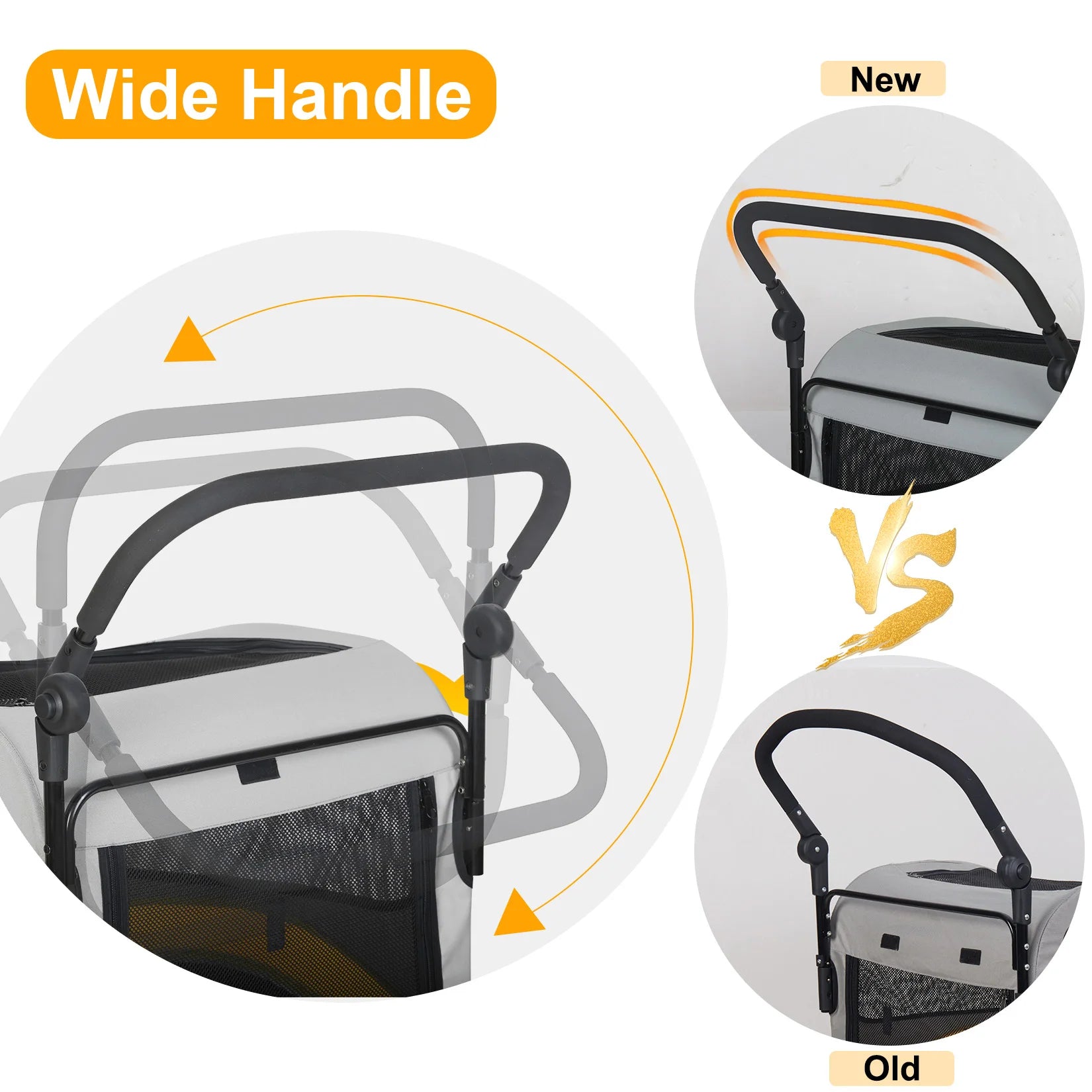 Spacious & Collapsible 4-Wheeler Dog Stroller for Large Breeds & Small Dogs 11