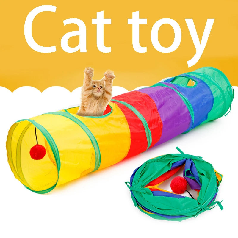 Foldable Cat Tunnel Toy | Collapsible Play Tube for Indoor Cats & Kittens