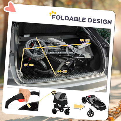Sturdy-Wheeled Dog Stroller with Storage Basket for Outdoor Adventures 7