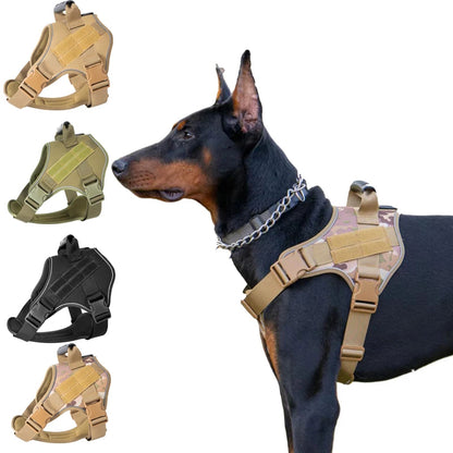 Military-Style Tactical Dog Training Vest with Sturdy Harness Handle 2
