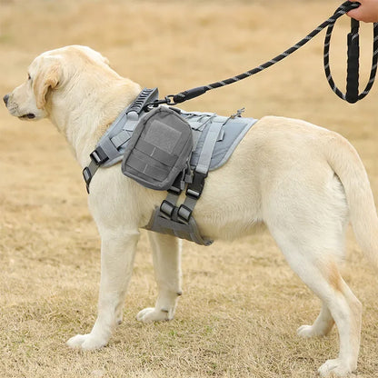 Robust Military-Style Dog Harness with Rubber Handle & Pouch | Tactical Dog Training Vest 9