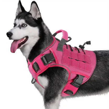 Military-Style Dog Harness Tactical Vest with Handle & No-Pull Clip 9