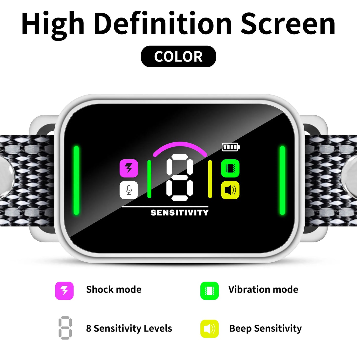 Smart Automatic Dog Bark Collar | Digital Anti-Bark eCollar with Sound, Vibration & Shock Controls