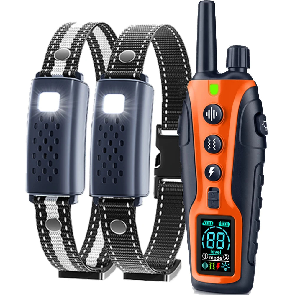 Night-Safe Flashlight Dog Training Collar & Remote Control up to 1000m