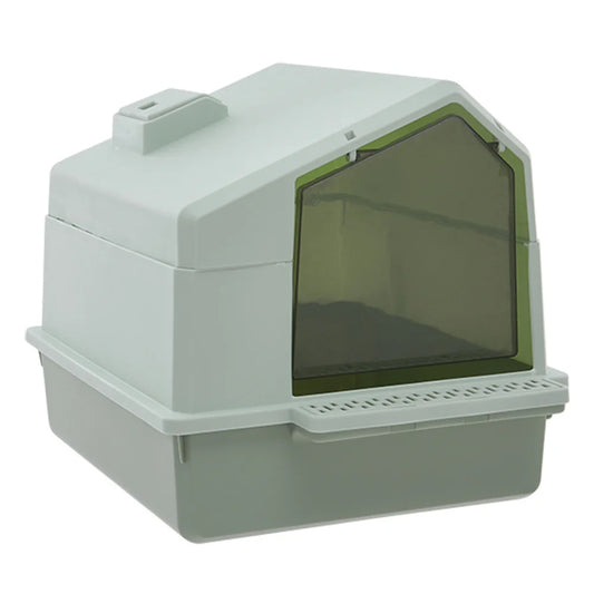 Versatile Enclosed Cat Litter Box House with Removable Top | Scoop Included 1