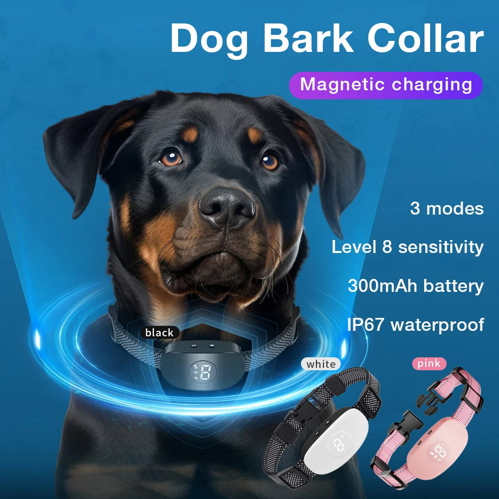 Automatic Anti-Bark Collar with No Shock & Safe-Shock Modes | USB Rechargeable & Waterproof Electric Dog Collar 4